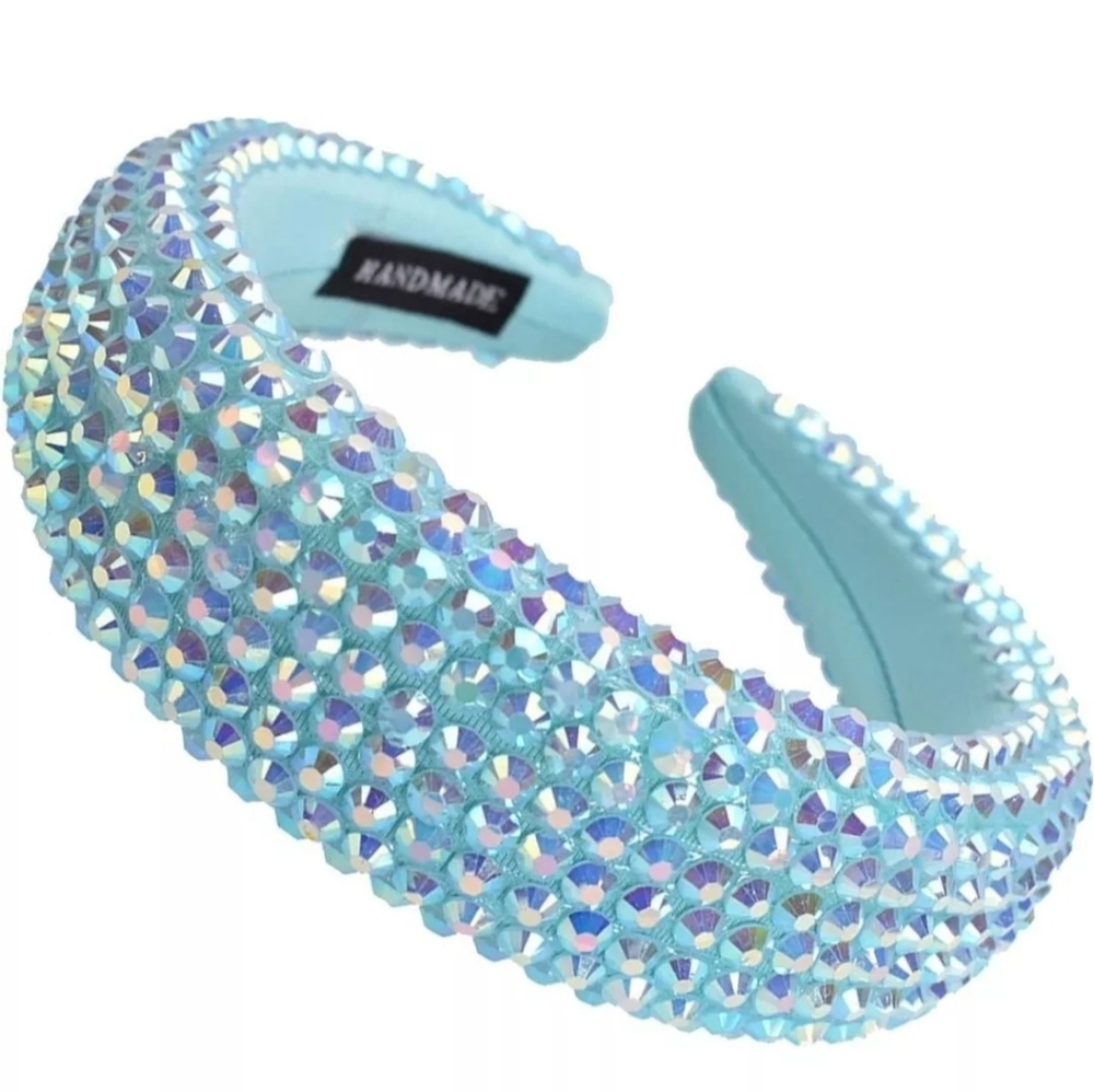 Bejeweled Hair Headband Aqua
